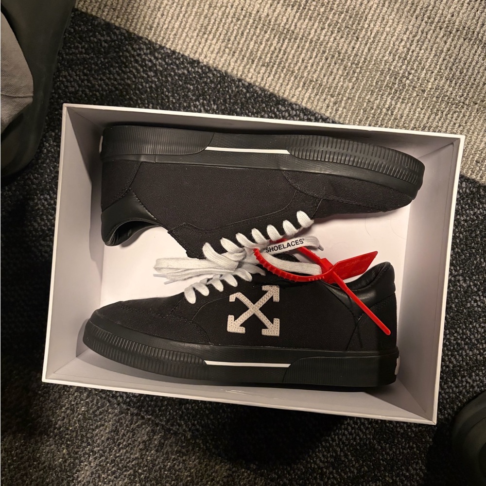 Off-White Black and White Canvas Sneakers
